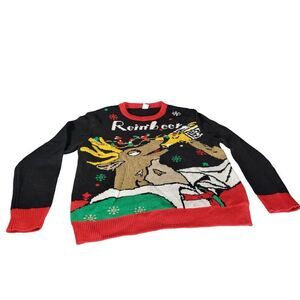 Ugly Christmas Sweater Reinbeer Sweater Women Sz XL Multicolor Light‎ Up Holiday